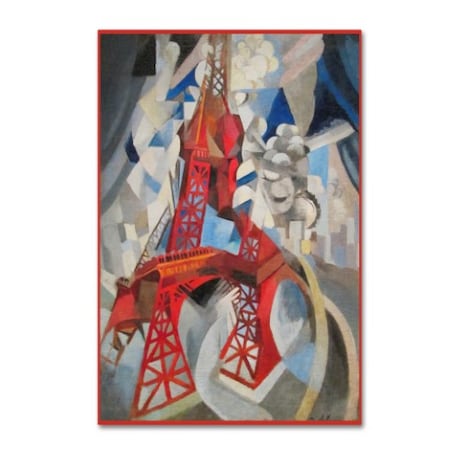 Vintage Apple Collection 'Red Eiffel Tower Delaunay 1911' Canvas Art,12x19